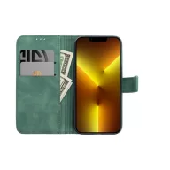   Tender Book Xiaomi Redmi 14C flip/oldalra nyíló műbőr tok kártyatartó résszel, zöld