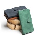 Tender Book iPhone 16 Plus flip/oldalra nyíló műbőr tok kártyatartó résszel, zöld