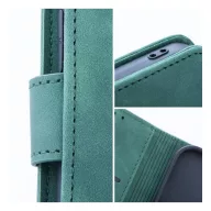   Tender Book iPhone 16 Plus flip/oldalra nyíló műbőr tok kártyatartó résszel, zöld