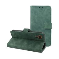   Tender Book Samsung Galaxy XCover 7 flip/oldalra nyíló műbőr tok kártyatartó résszel, zöld