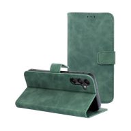   Tender Book Samsung Galaxy A15 4G / A15 5G flip/oldalra nyíló műbőr tok kártyatartó résszel, zöld