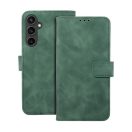 Tender Book Samsung Galaxy S23 FE flip/oldalra nyíló műbőr tok kártyatartó résszel, zöld
