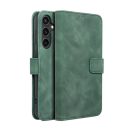 Tender Book Samsung Galaxy S23 FE flip/oldalra nyíló műbőr tok kártyatartó résszel, zöld