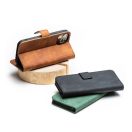 Tender Book Samsung Galaxy S24 FE flip/oldalra nyíló műbőr tok kártyatartó résszel, barna