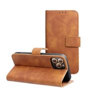   Tender Book Xiaomi Redmi 14C flip/oldalra nyíló műbőr tok kártyatartó résszel, barna