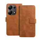 Tender Book Xiaomi Redmi Note 13 Pro 4G / Poco M6 Pro 4G flip/oldalra nyíló műbőr tok kártyatartó résszel, barna