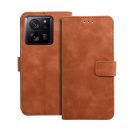Tender Book Xiaomi 13T flip/oldalra nyíló műbőr tok kártyatartó résszel, barna