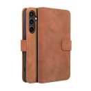 Tender Book Samsung Galaxy S23 FE flip/oldalra nyíló műbőr tok kártyatartó résszel, barna