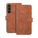 Tender Book Samsung Galaxy S23 FE flip/oldalra nyíló műbőr tok kártyatartó résszel, barna