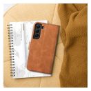 Tender Book Samsung Galaxy A53 5G flip/oldalra nyíló műbőr tok kártyatartó résszel, barna