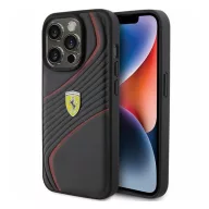   Ferrari Twist Metal Logo iPhone 15 Pro kemény hátlap tok, fekete FEHCP15LPTWK