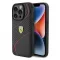 Ferrari Twist Metal Logo iPhone 15 Pro kemény hátlap tok, fekete FEHCP15LPTWK