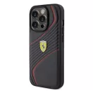 Ferrari Twist Metal Logo iPhone 15 Pro kemény hátlap tok, fekete FEHCP15LPTWK