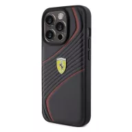   Ferrari Twist Metal Logo iPhone 15 Pro kemény hátlap tok, fekete FEHCP15LPTWK