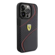   Ferrari Twist Metal Logo iPhone 15 Pro kemény hátlap tok, fekete FEHCP15LPTWK
