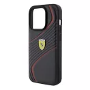 Ferrari Twist Metal Logo iPhone 15 Pro kemény hátlap tok, fekete FEHCP15LPTWK