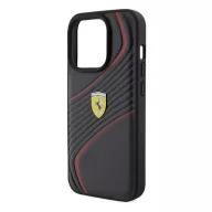   Ferrari Twist Metal Logo iPhone 15 Pro kemény hátlap tok, fekete FEHCP15LPTWK