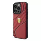 Ferrari Twist Metal Logo iPhone 15 Pro kemény hátlap tok, piros FEHCP15LPTWR