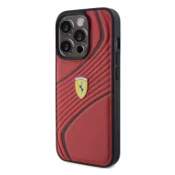   Ferrari Twist Metal Logo iPhone 15 Pro kemény hátlap tok, piros FEHCP15LPTWR