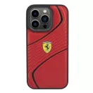 Ferrari Twist Metal Logo iPhone 15 Pro kemény hátlap tok, piros FEHCP15LPTWR