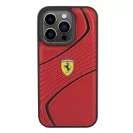   Ferrari Twist Metal Logo iPhone 15 Pro kemény hátlap tok, piros FEHCP15LPTWR