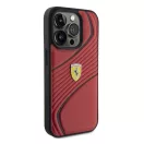 Ferrari Twist Metal Logo iPhone 15 Pro kemény hátlap tok, piros FEHCP15LPTWR