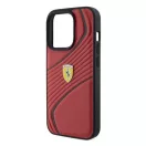 Ferrari Twist Metal Logo iPhone 15 Pro kemény hátlap tok, piros FEHCP15LPTWR
