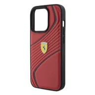   Ferrari Twist Metal Logo iPhone 15 Pro kemény hátlap tok, piros FEHCP15LPTWR