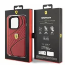 Ferrari Twist Metal Logo iPhone 15 Pro kemény hátlap tok, piros FEHCP15LPTWR
