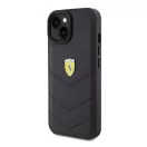 Ferrari Quilted Metal Logo iPhone 15 / 14 / 13 kemény hátlap tok, fekete FEHCP15SRDUK