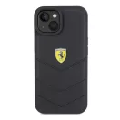 Ferrari Quilted Metal Logo iPhone 15 / 14 / 13 kemény hátlap tok, fekete FEHCP15SRDUK
