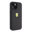 Ferrari Quilted Metal Logo iPhone 15 / 14 / 13 kemény hátlap tok, fekete FEHCP15SRDUK