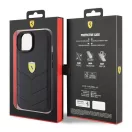 Ferrari Quilted Metal Logo iPhone 15 / 14 / 13 kemény hátlap tok, fekete FEHCP15SRDUK