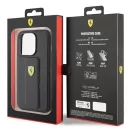 Ferrari Grip Stand Metal Logo iPhone 15 Pro Max kemény hátlap tok, fekete FEHCP15XGSPSIK