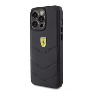   Ferrari Quilted Metal Logo iPhone 15 Pro Max kemény hátlap tok, fekete FEHCP15XRDUK