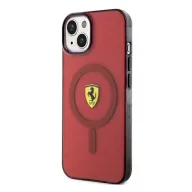   Ferrari Translucent iPhone 14 / 15 / 13 MagSafe kompatibilis kemény hátlap tok, piros FEHMP14SURKR