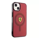 Ferrari Translucent iPhone 14 / 15 / 13 MagSafe kompatibilis kemény hátlap tok, piros FEHMP14SURKR