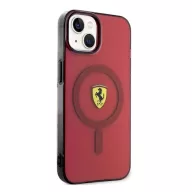   Ferrari Translucent iPhone 14 / 15 / 13 MagSafe kompatibilis kemény hátlap tok, piros FEHMP14SURKR