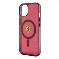   Ferrari Translucent iPhone 14 / 15 / 13 MagSafe kompatibilis kemény hátlap tok, piros FEHMP14SURKR