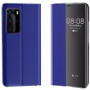 Huawei P30 Pro, Oldalra nyíló tok, stand, Wooze Silver Line, sötétkék