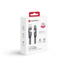 FORCELL F-ENERGY C241 4in1 USB-C-USB-A / USB-C-Lightning adatkábel, QC PD, 3A, 60W, 1m, ezüst