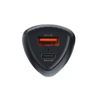   FORCELL F-ENERGY CC50-1A1C autós töltő USB-C + USB-A PD QC3.0, 3A, 38W, carbon fekete