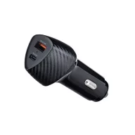   FORCELL F-ENERGY CC50-1A1C autós töltő USB-C + USB-A PD QC3.0, 3A, 38W, carbon fekete