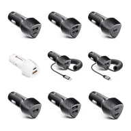   FORCELL F-ENERGY CC50-1A1C autós töltő USB-C + USB-A PD QC3.0, 3A, 38W, carbon fekete