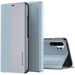   Huawei P40, Oldalra nyíló tok, stand, Wooze Silver Line, világoskék