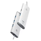 Baseus Lite Series 4 az 1-ben Hub USB-C-4x USB-A 3.0+USB-C, fehér
