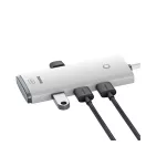 Baseus Lite Series 4 az 1-ben Hub USB-C-4x USB-A 3.0+USB-C, fehér
