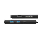Baseus Lite Series 6 az 1-ben Hub USB-C-2x USB-A 3.0+USB-C+HDMI+SD/TF, fekete