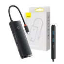 Baseus Lite Series 6 az 1-ben Hub USB-C-2x USB-A 3.0+USB-C+HDMI+SD/TF, fekete