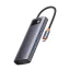 Baseus Metal Gleam Series 6 az 1-ben hub, USB-C - 3x USB-A 3.0 + HDMI + USB-C PD + VGA